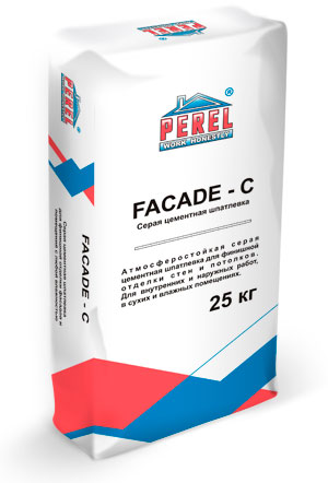 0650 Facade-c Серая Шпаклевка цементная PEREL, 25 кг в Электростали по низкой цене