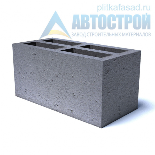 Блок бетонный стеновой 190×190(188)x390 мм четырехщелевой А-Строй в Электростали по низкой цене